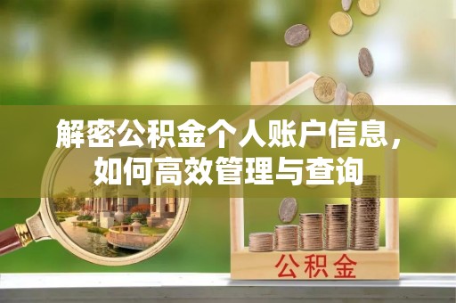 平罗解密公积金个人账户信息，如何高效管理与查询