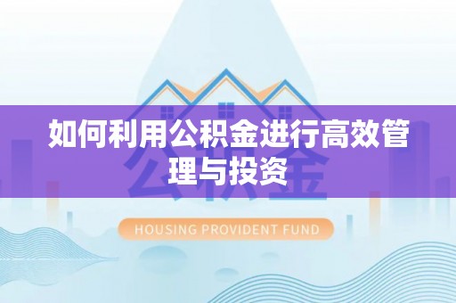 平罗如何利用公积金进行高效管理与投资